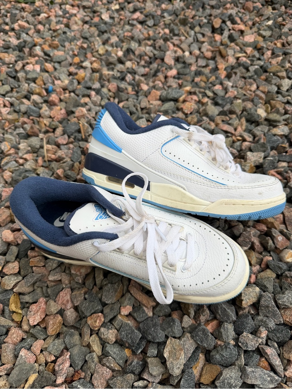 Jordan 2 retro low Kids White and Navy Low-Top Sneakers
